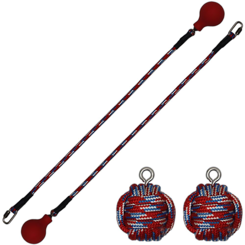 Pair of Practice Monkey Fist Poi with Carry Bag