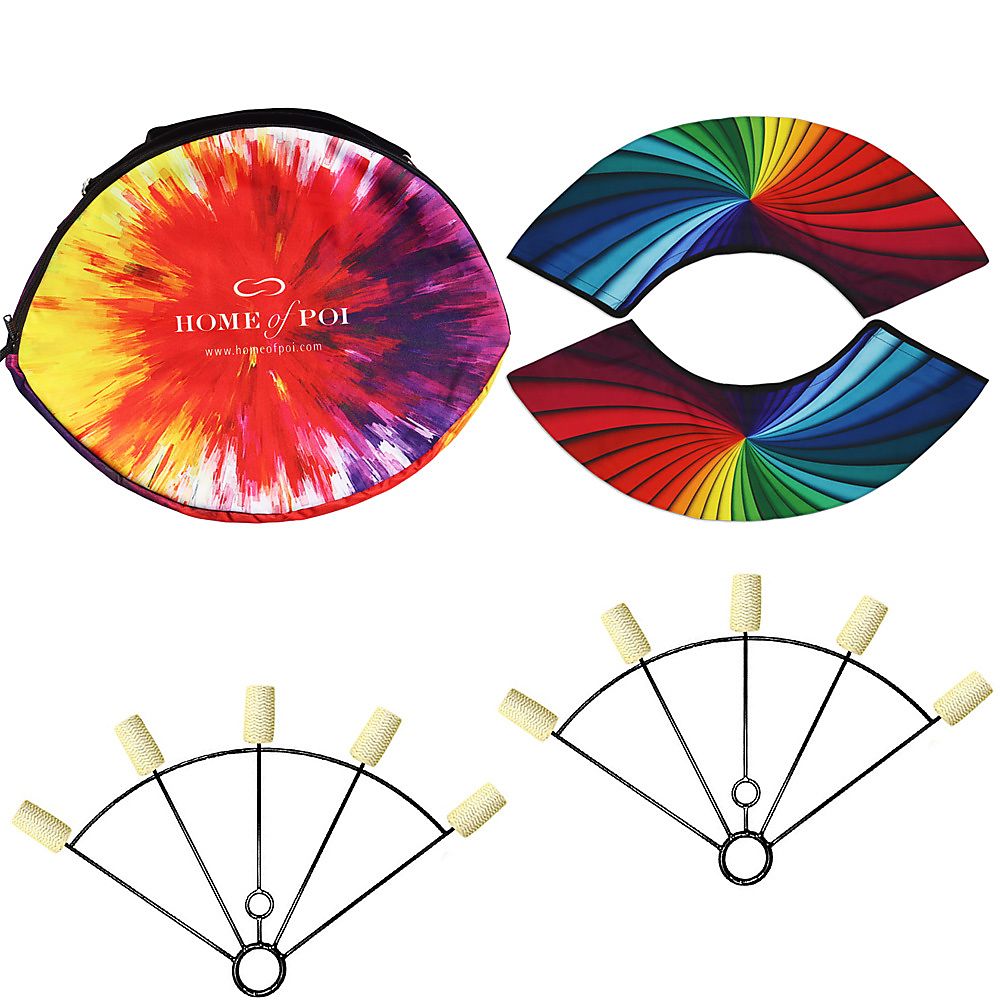 Pair of Large 5 Finger Fire Fans with Carry Bag