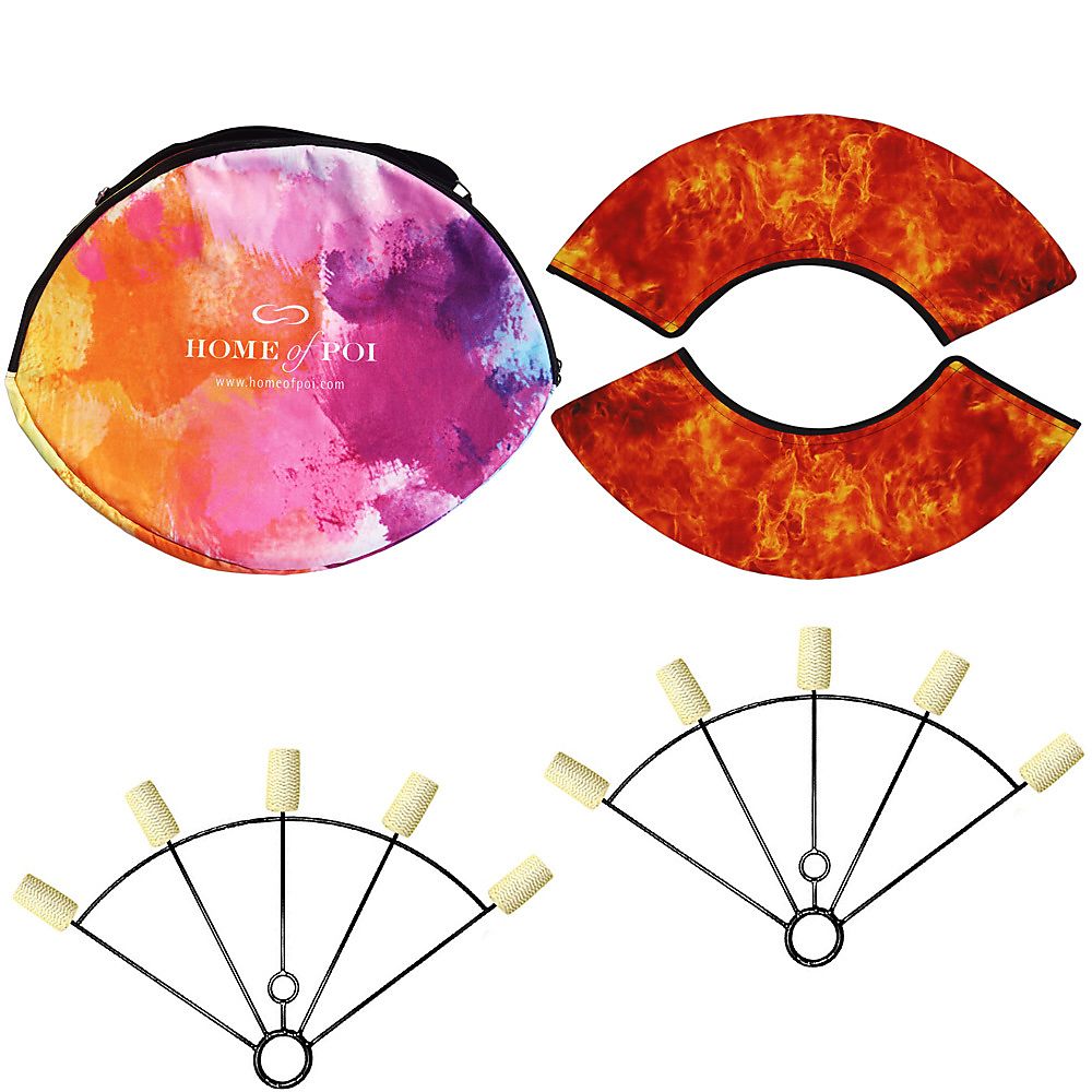 Pair of Large 5 Finger Fire Fans with Carry Bag