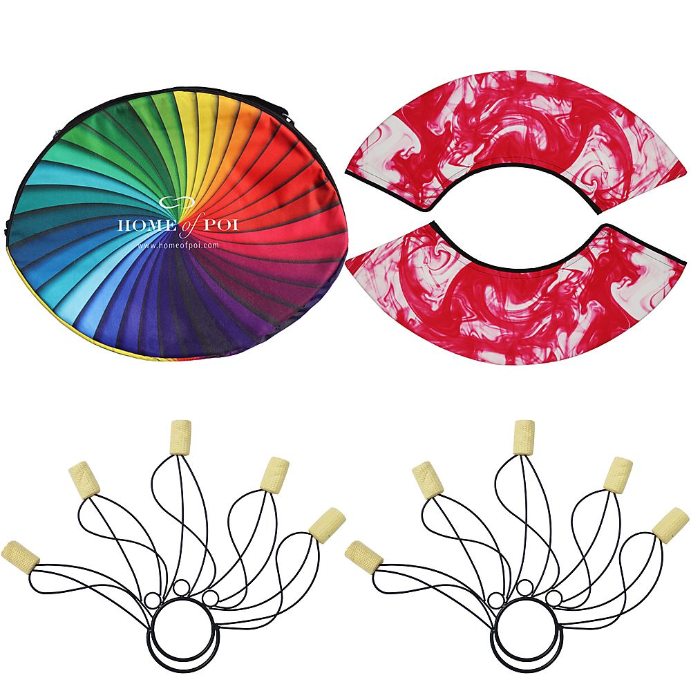 Pair of Whirly Fire Fans with Carry Bag