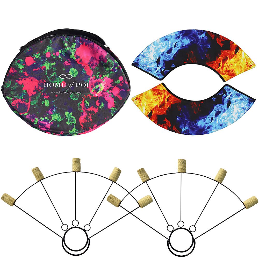 Pair of Large Ring Fire Fans with Carry Bag
