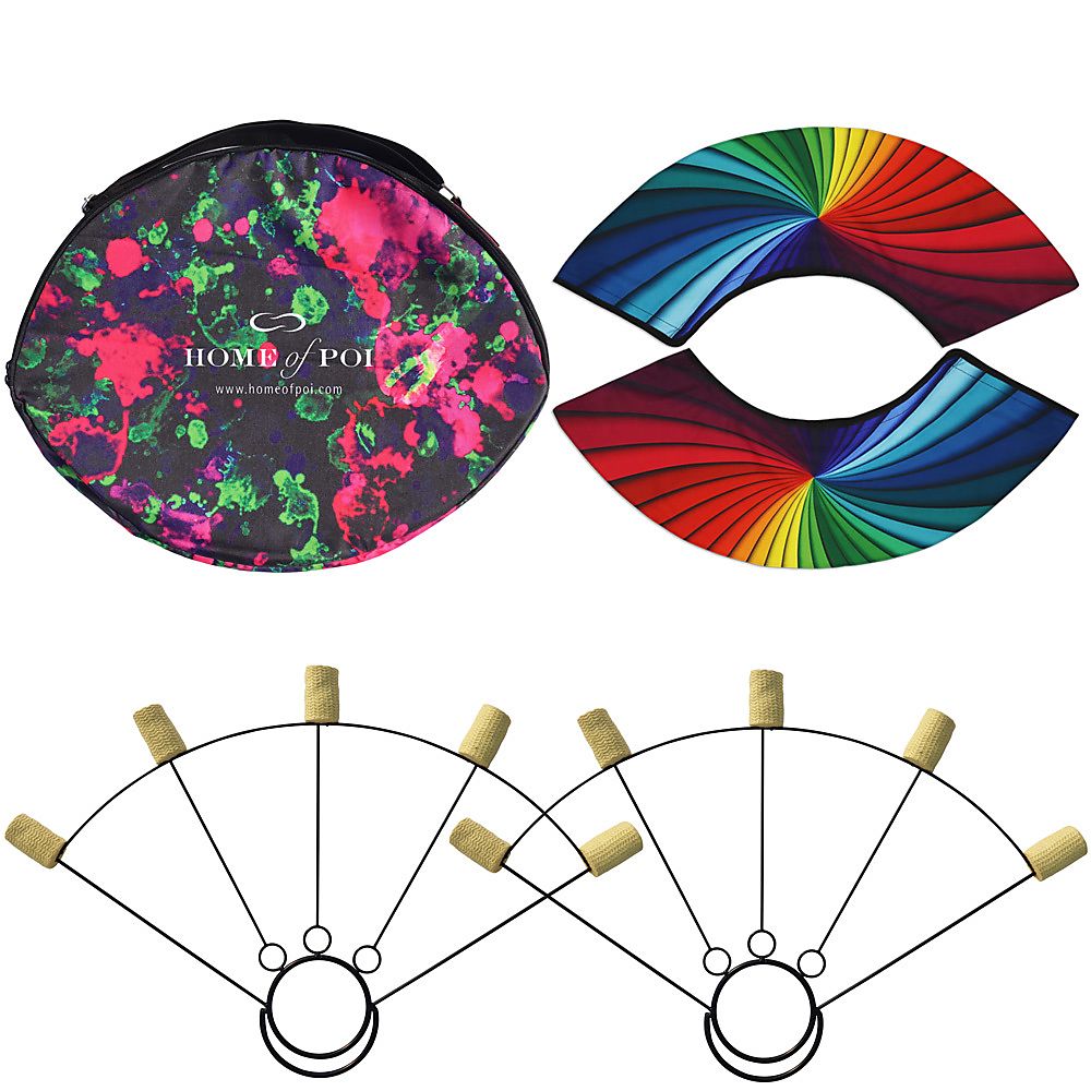 Pair of Large Ring Fire Fans with Carry Bag