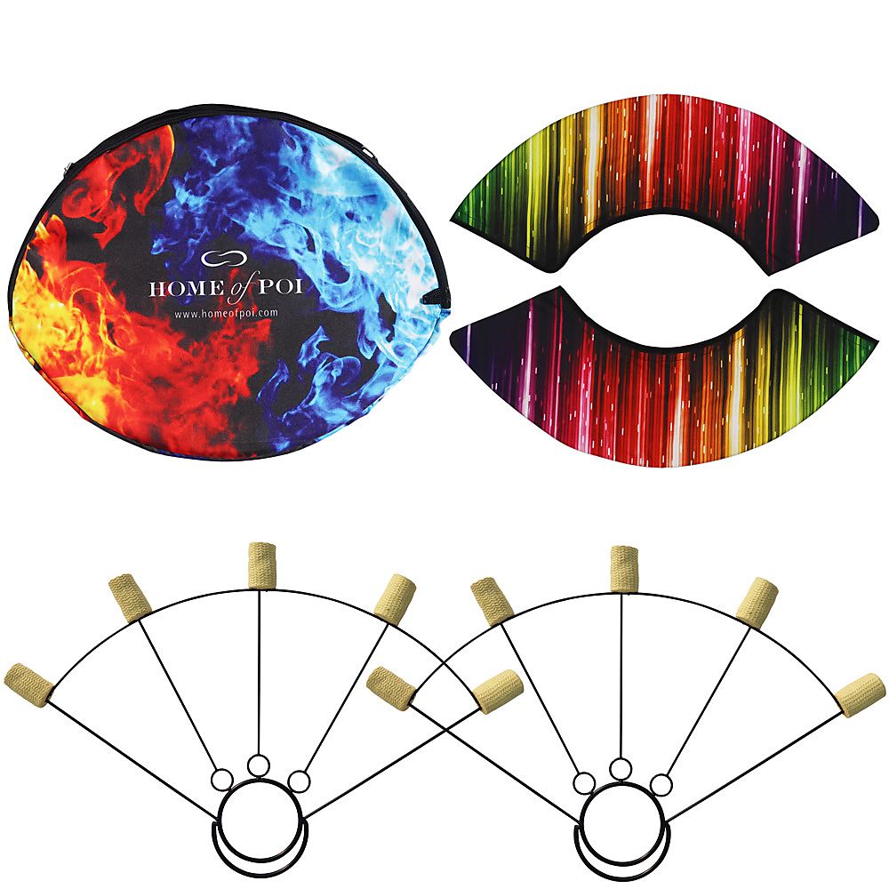 Pair of Large Ring Fire Fans with Carry Bag