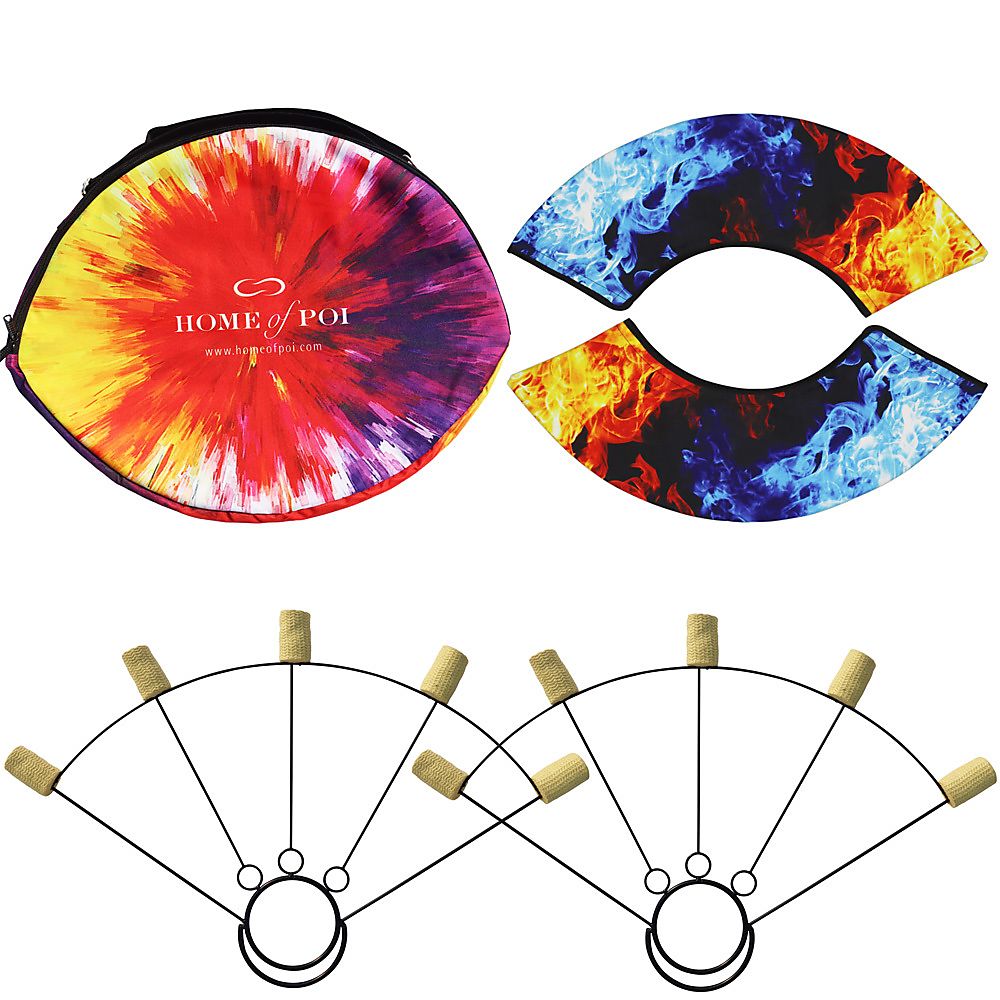 Pair of Large Ring Fire Fans with Carry Bag
