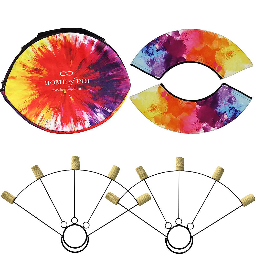 Pair of Large Ring Fire Fans with Carry Bag