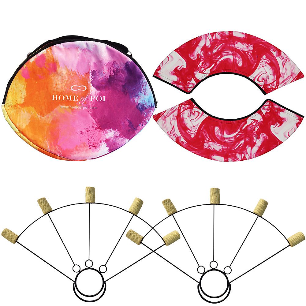 Pair of Large Ring Fire Fans with Carry Bag