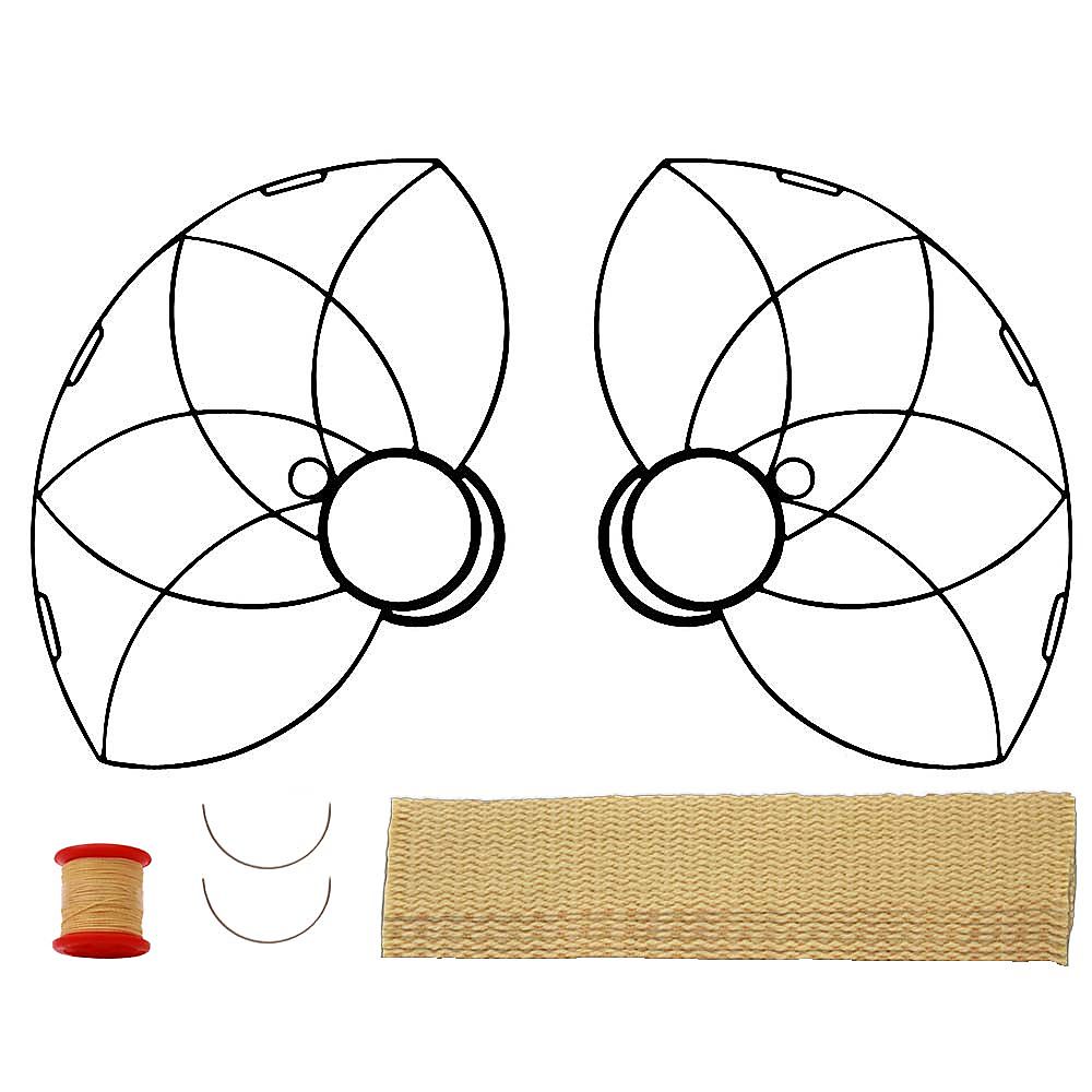 Pair of Lotus Petal Fire Fans with 2 inch wick Kit - Make Your Own