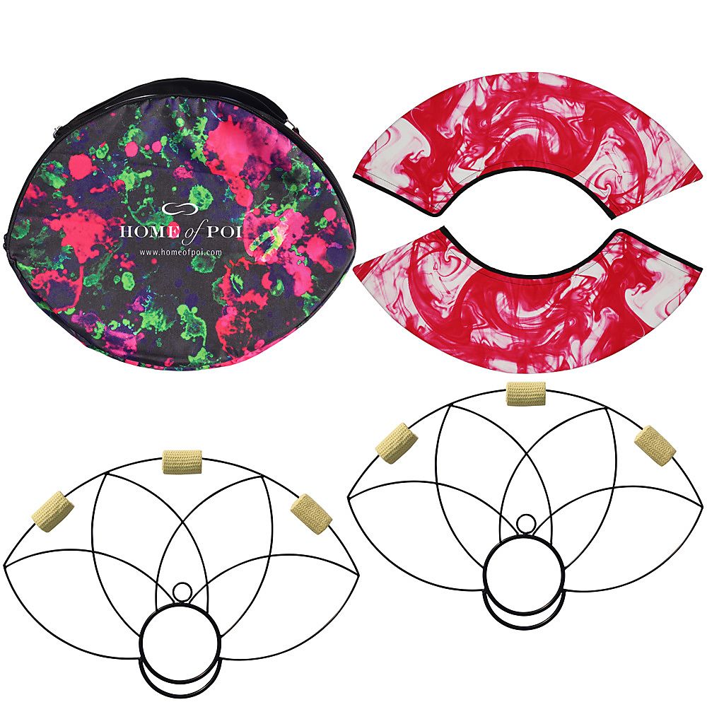 Paire d'éventails Lotus Petal Fire avec sac de transport