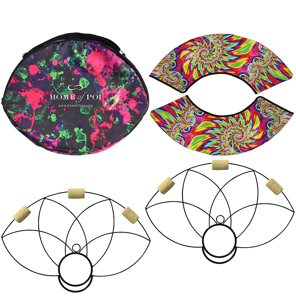 Paire d'éventails Lotus Petal Fire avec sac de transport