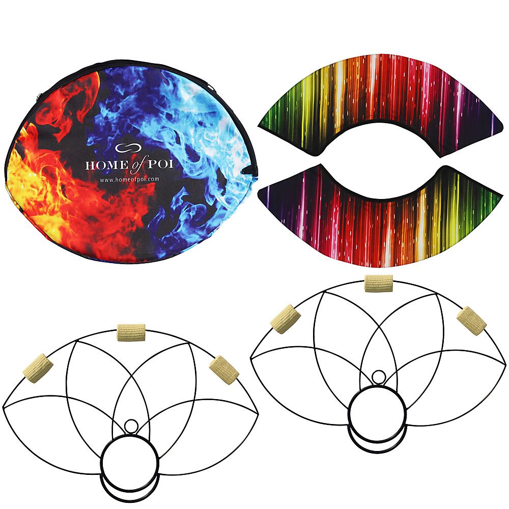 Paire d'éventails Lotus Petal Fire avec sac de transport