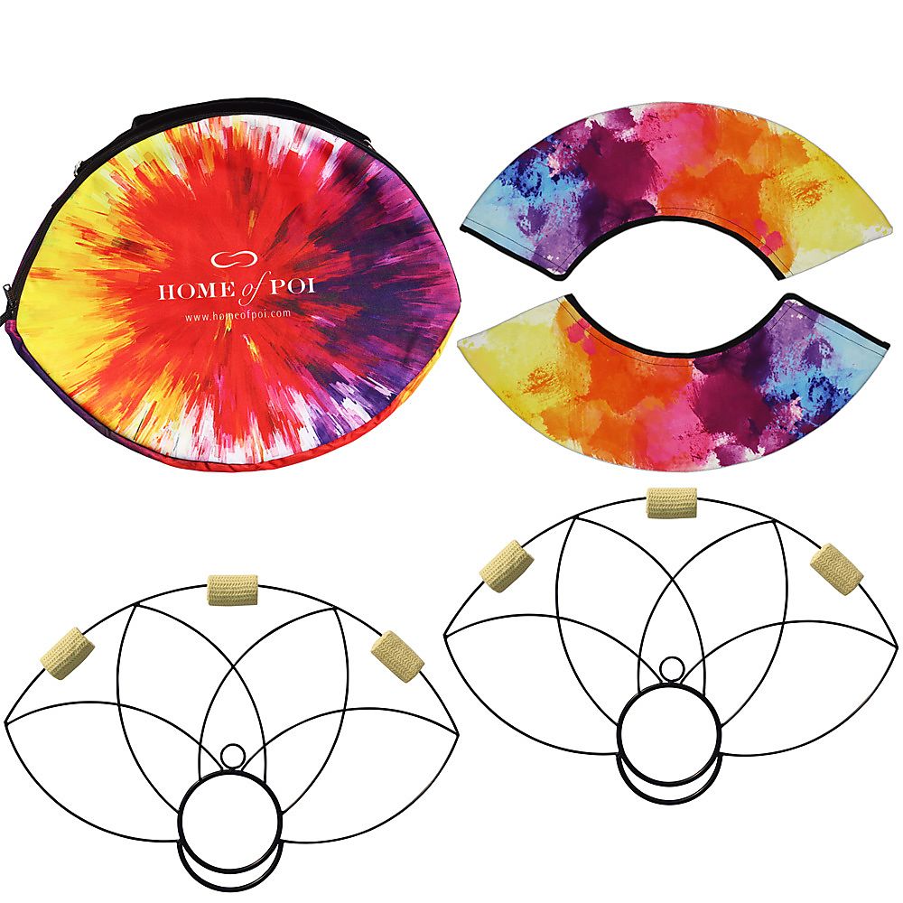 Paire d'éventails Lotus Petal Fire avec sac de transport