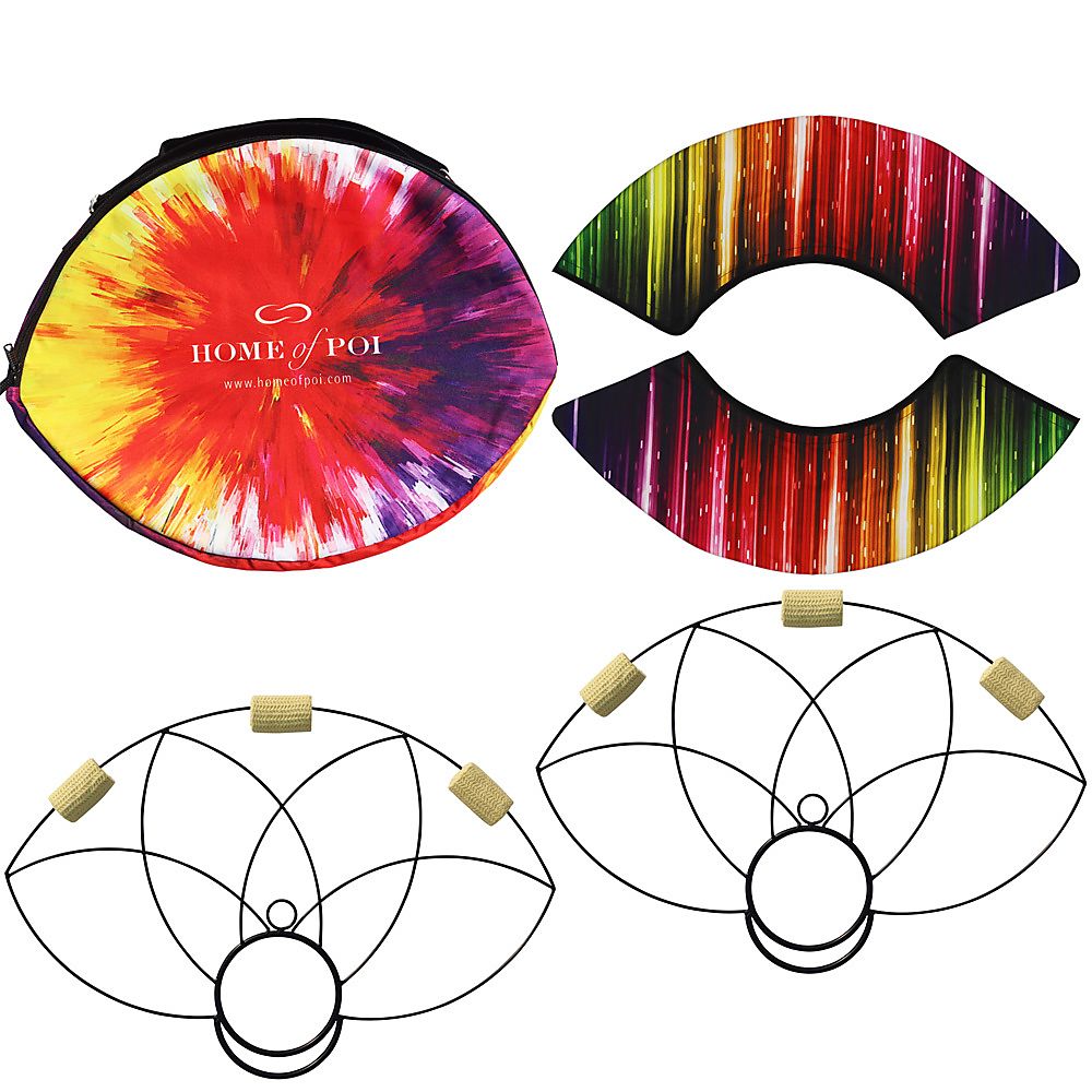 Paire d'éventails Lotus Petal Fire avec sac de transport