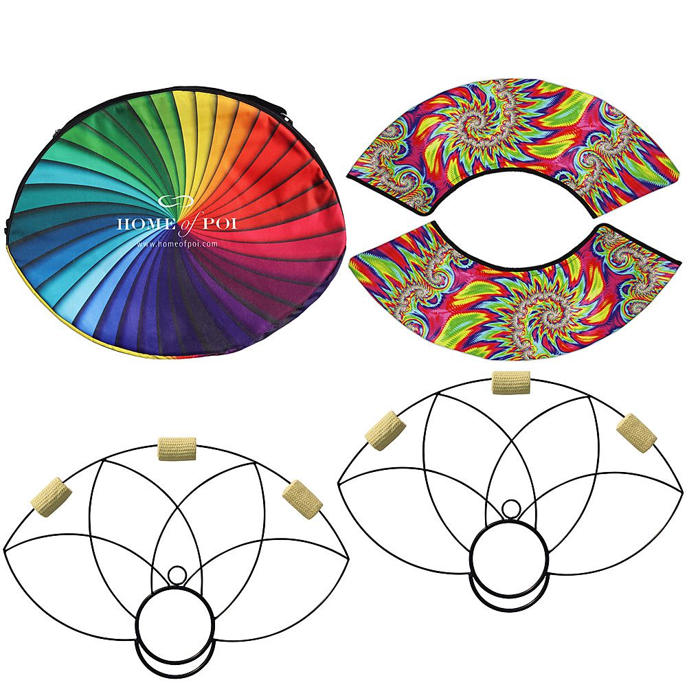 Paire d'éventails Lotus Petal Fire avec sac de transport