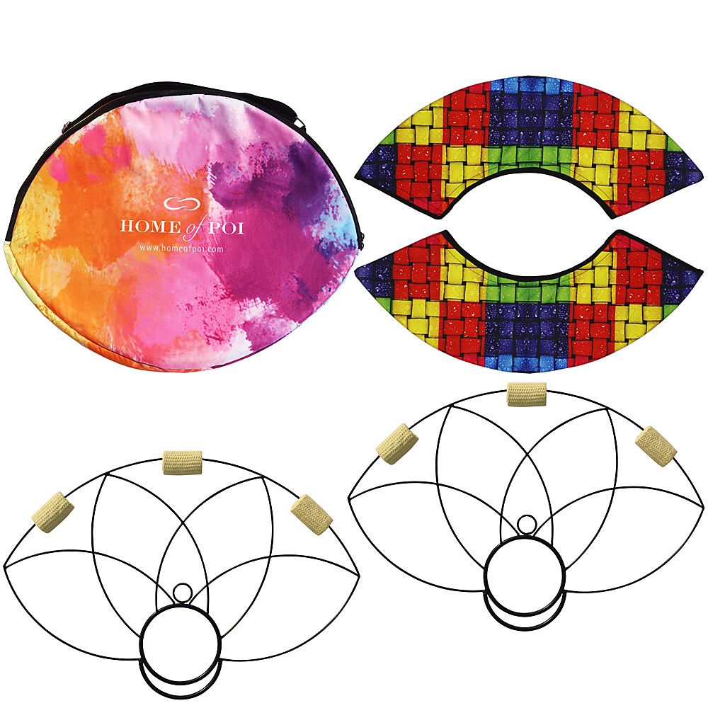 Paire d'éventails Lotus Petal Fire avec sac de transport