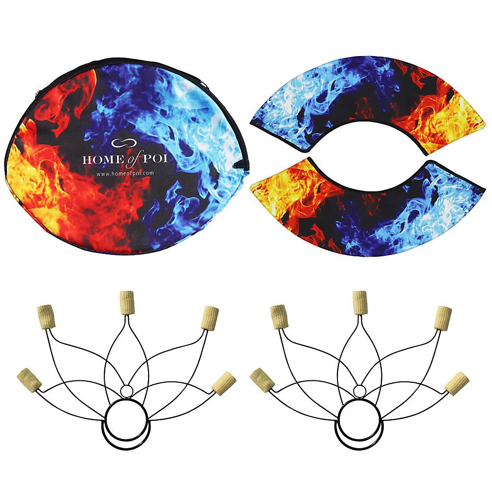 Pair of Medium Lotus Fire Fans with Carry Bag