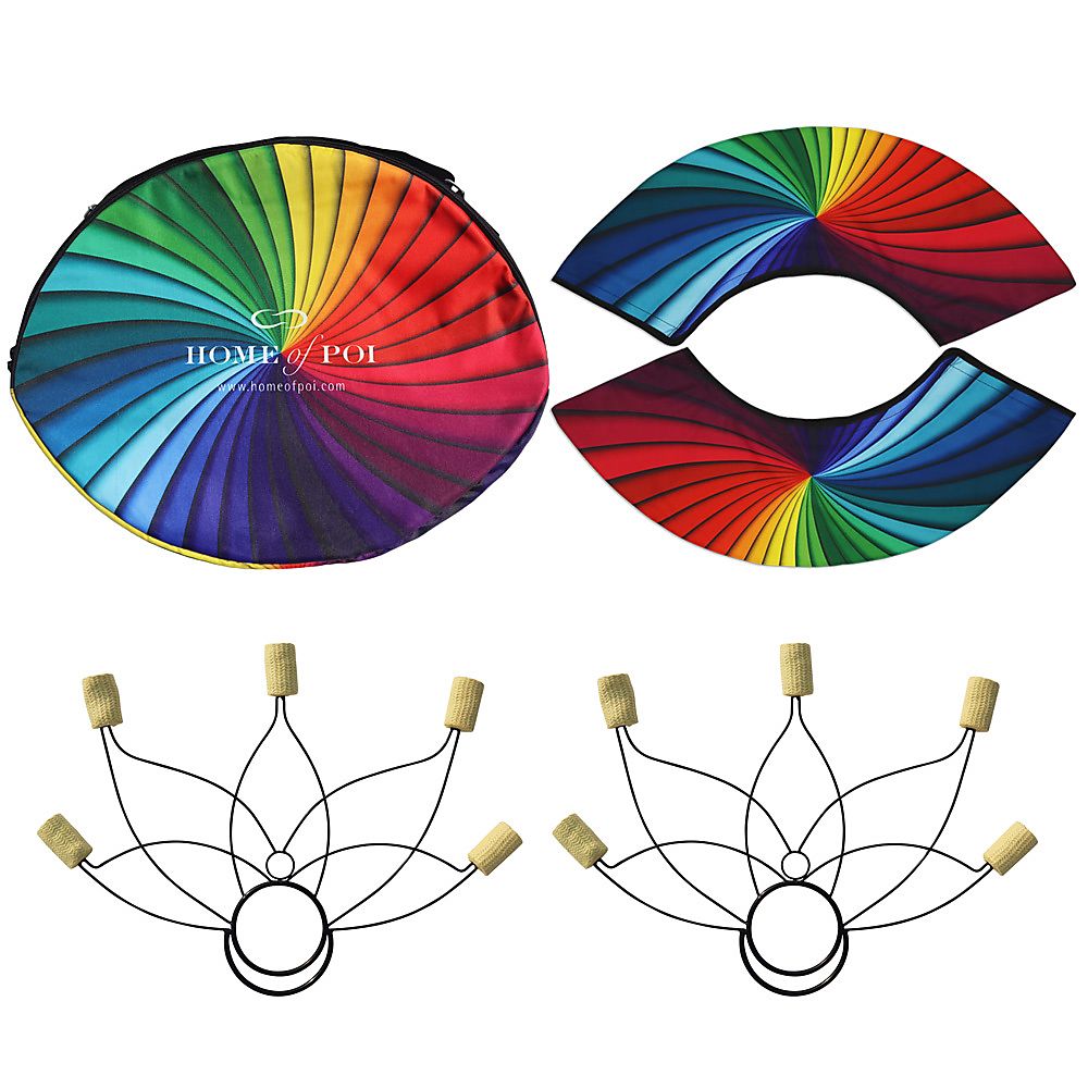 Pair of Medium Lotus Fire Fans with Carry Bag