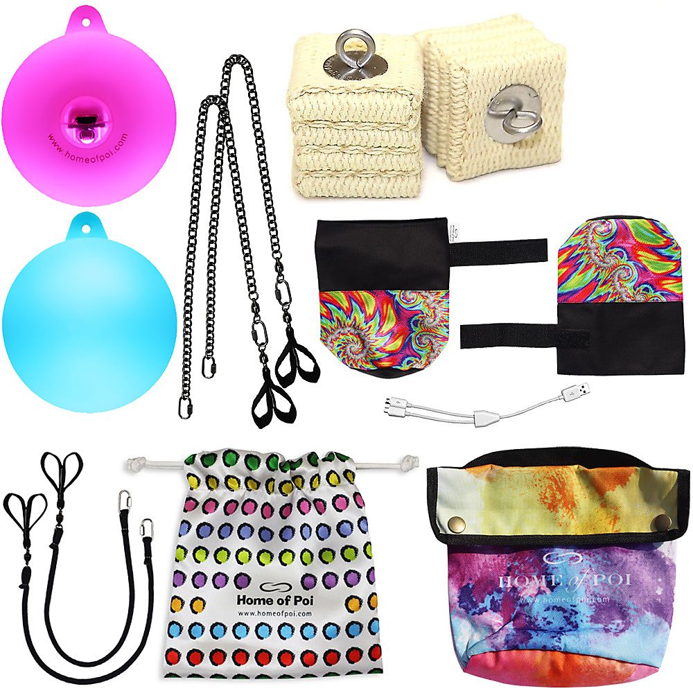 Cathedral Fire Poi Medium and 11 Mode Multi-Function LED Poi set