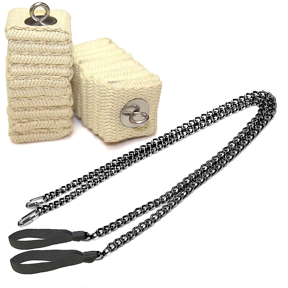 Pair of Pro Strap Chain - Extra Large - Cathedral Fire Poi with Carry Bag