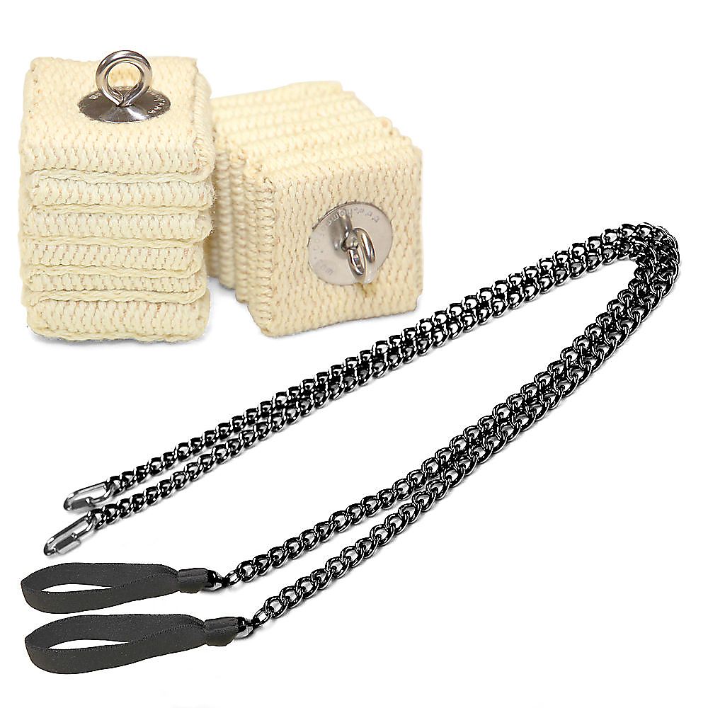 Pair of Pro Strap Chain - Large - Cathedral Fire Poi with Carry Bag