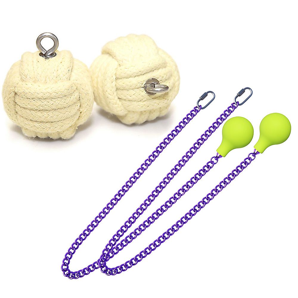 Pair of Pro Medium Monkey Fist Fire Poi