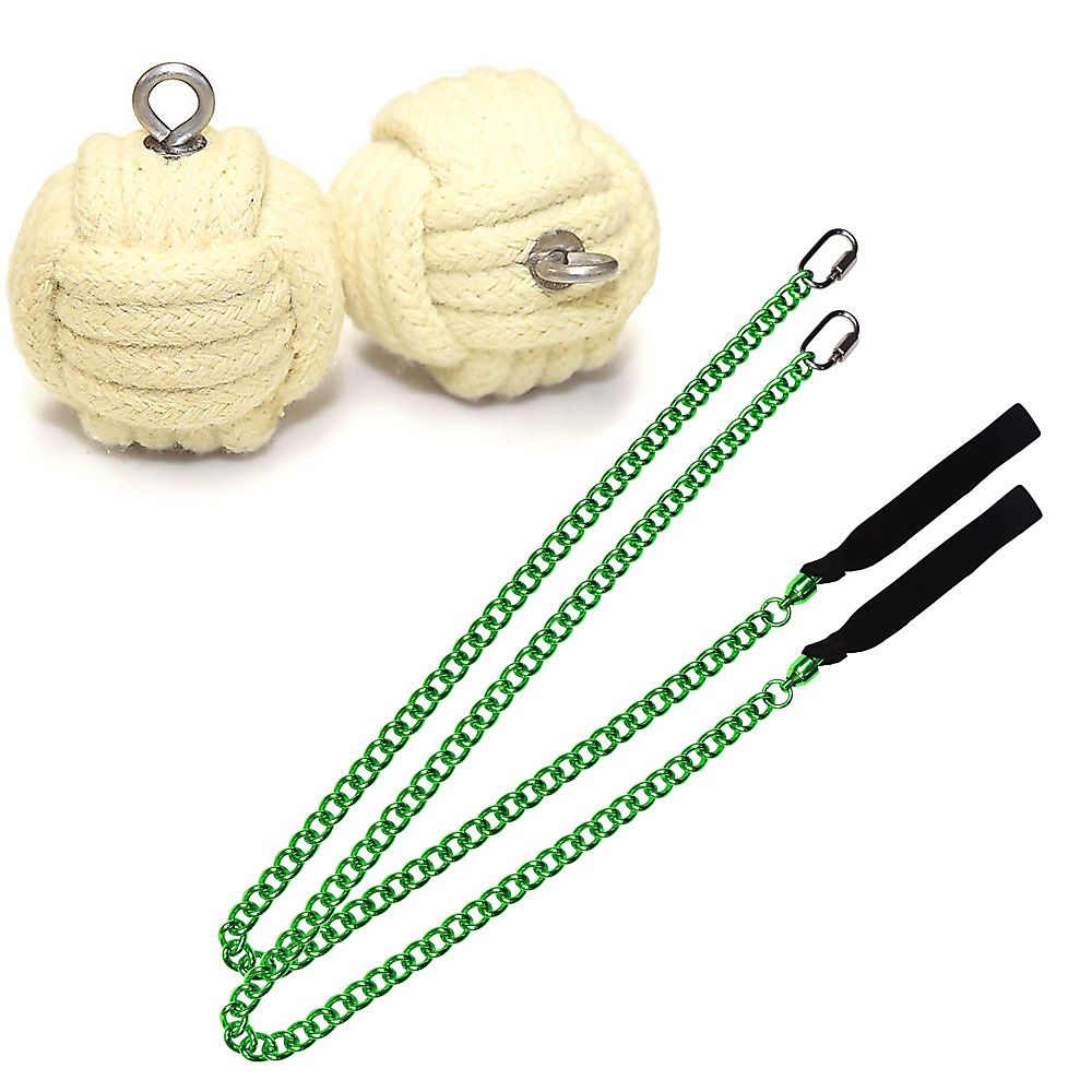 Pair of Pro Medium Monkey Fist Fire Poi