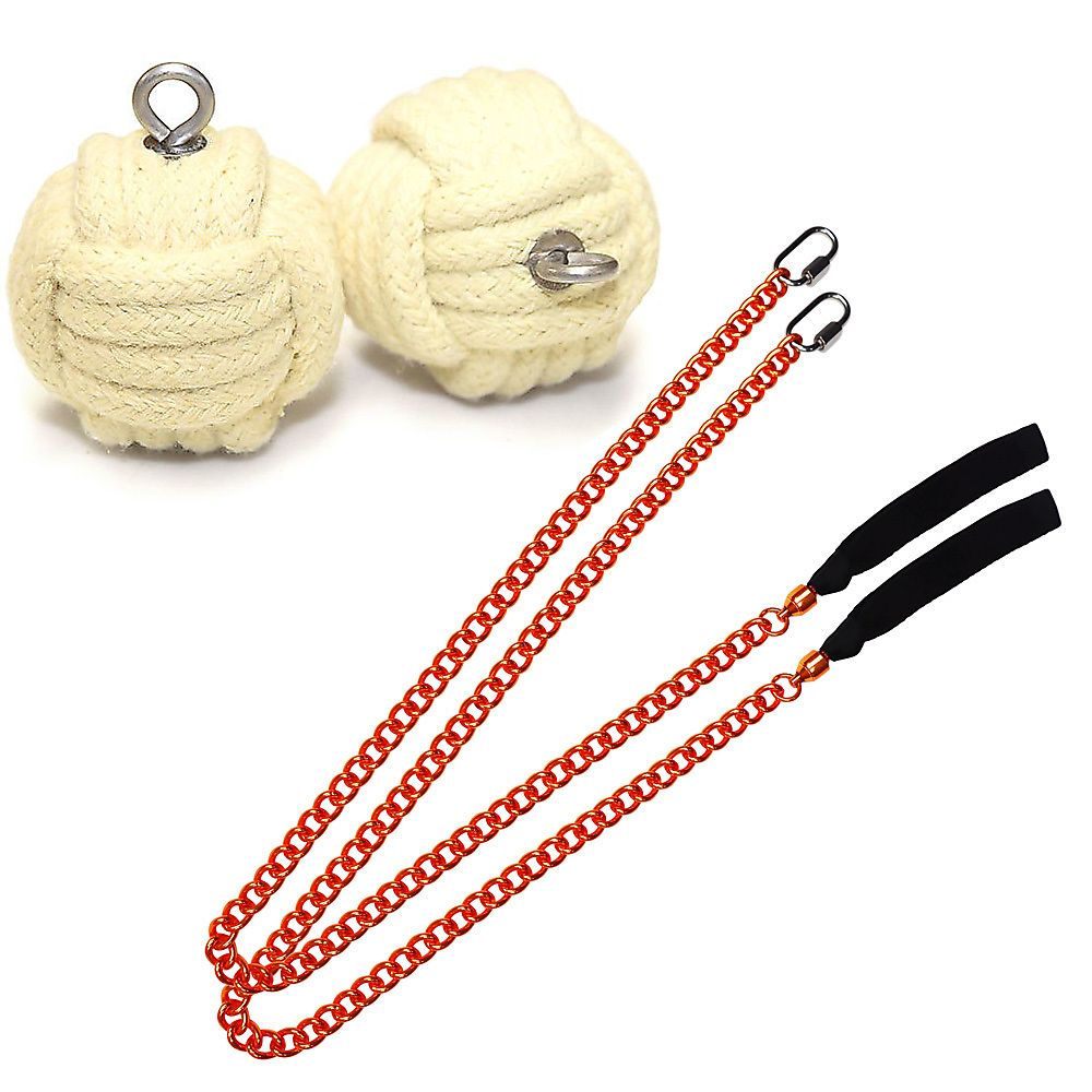 Pair of Pro Medium Monkey Fist Fire Poi