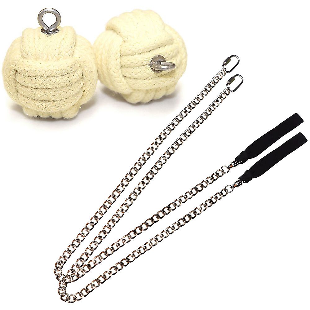 Pair of Pro Medium Monkey Fist Fire Poi