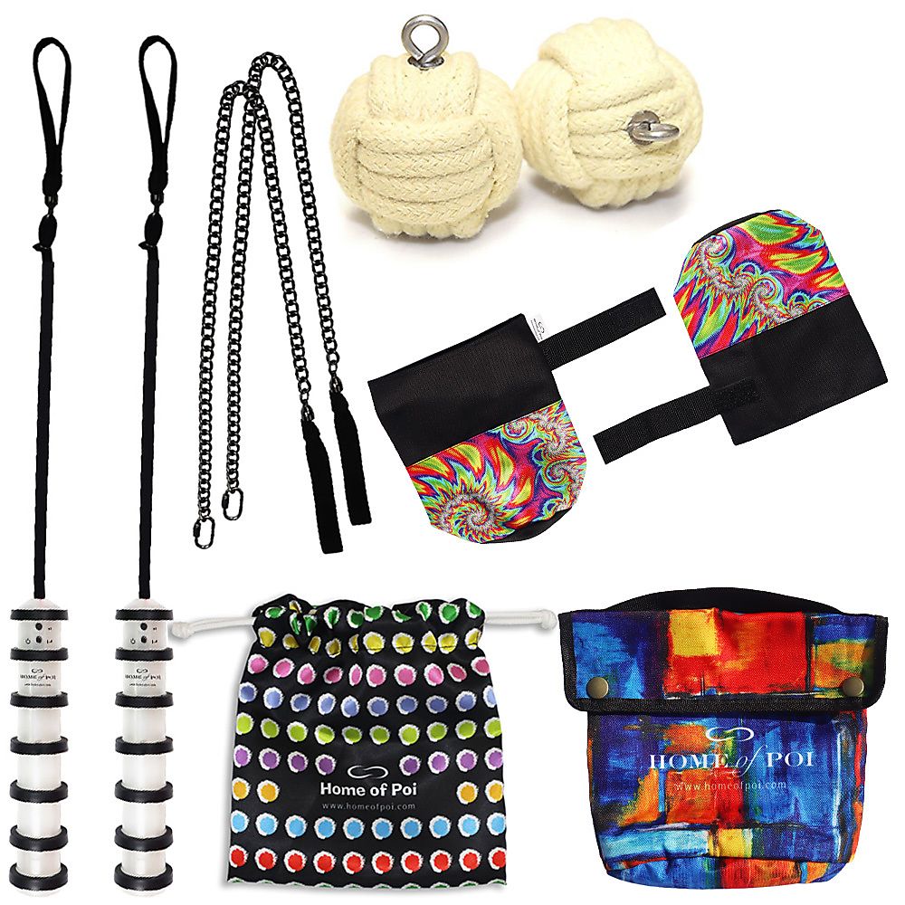 Set of Ninja Led and Monkey Fist Fire Poi