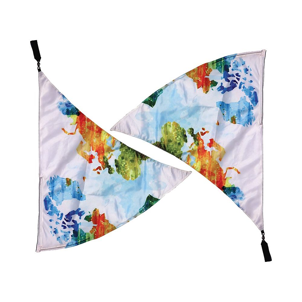 Pair of Designed Dragon Wing Flag Poi with Carry Bag
