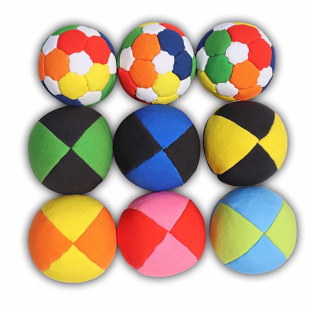 Deluxe SUEDE 5x Pro Thud Juggling Balls and a Fabric Travel Bag! Professional Juggling Ball Set of 5 with Mister Babache Ball Juggling Book of tricks Black/Red