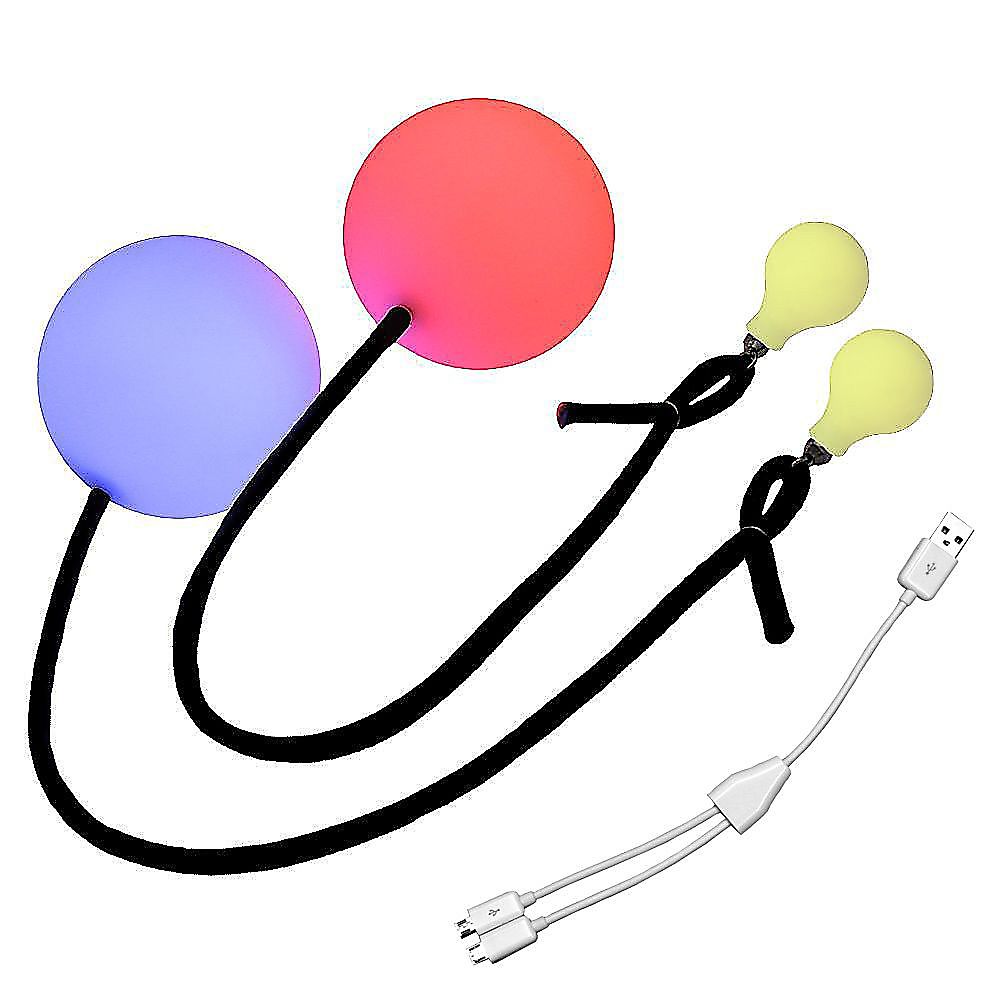 Pair of Multi-Function LED Pen Poi with Glow knobs