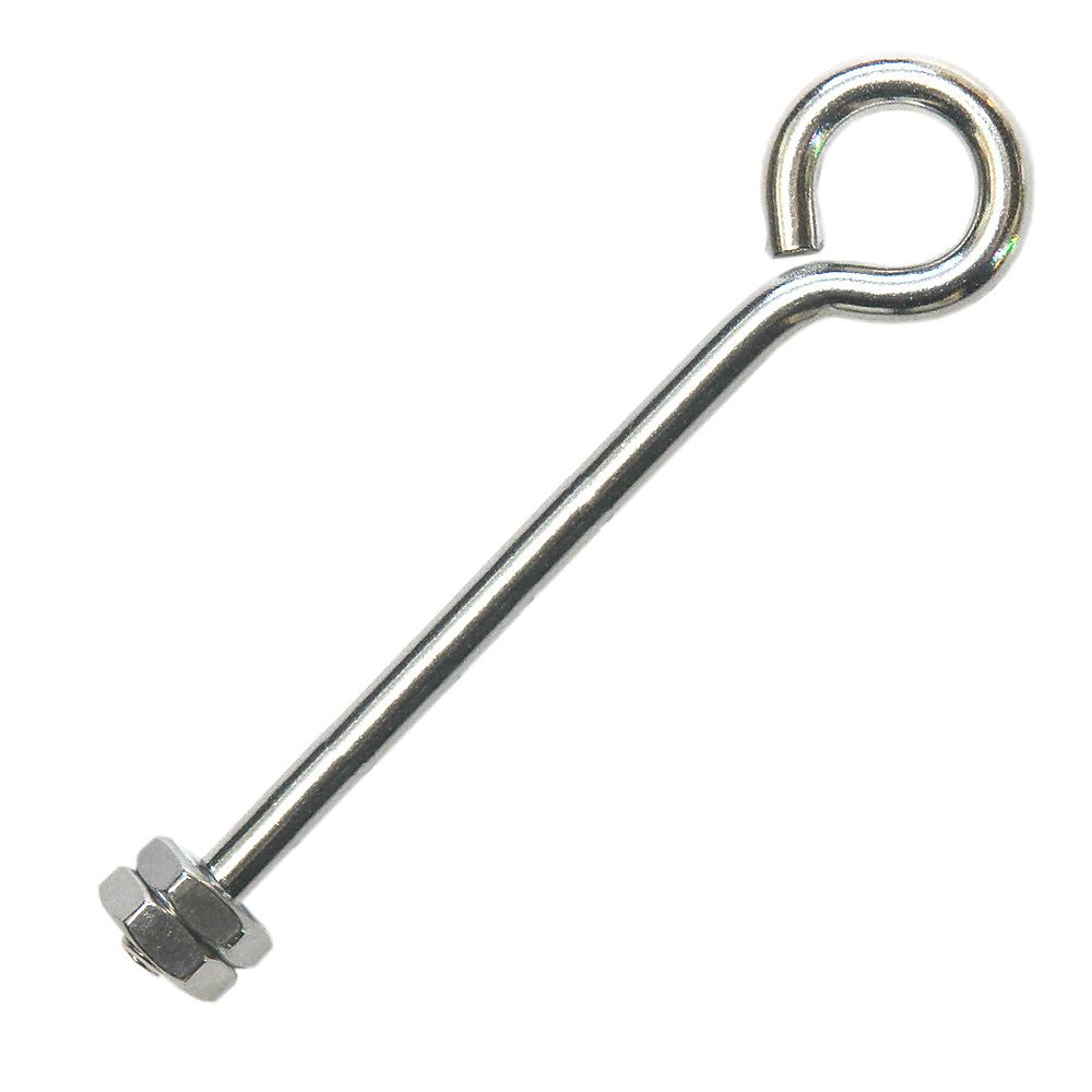Single Stainless Steel 120mm 4.75 Inch Eyebolt with 2 Nuts