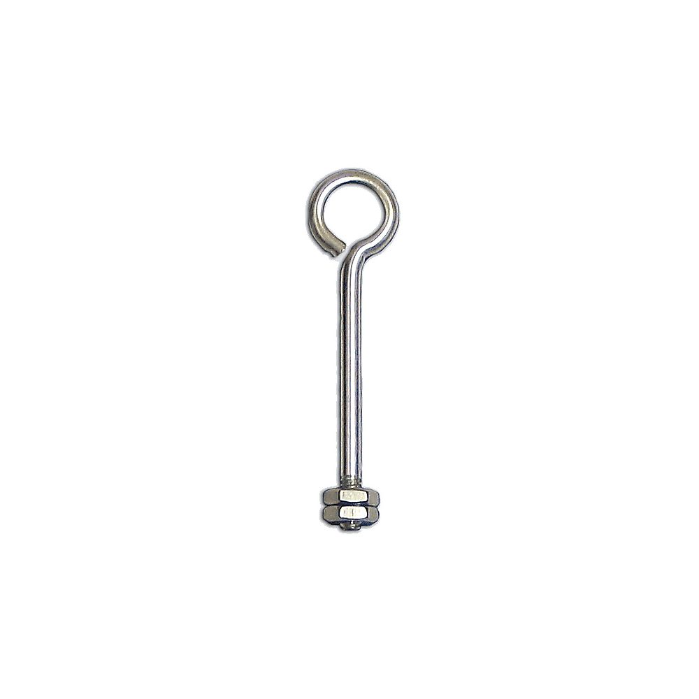 Single Stainless Steel 70mm 2 3/4 Inch Eyebolt with 2 Nuts