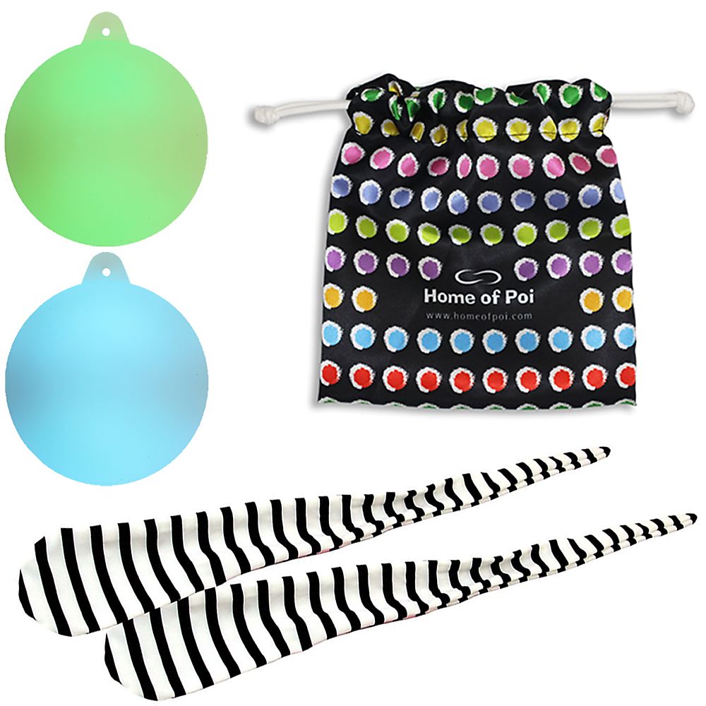 Pair of LED Glow Striped Jailhouse Sock Poi