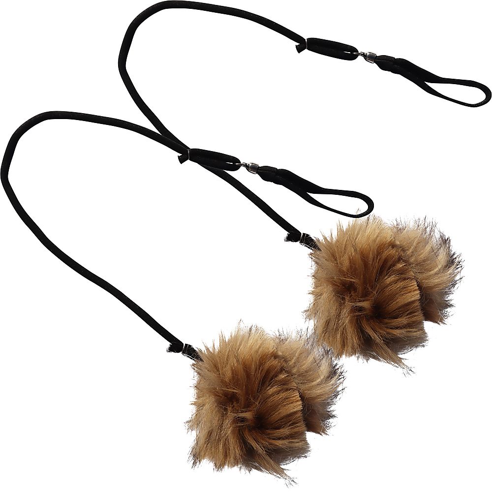 Pair of Fluffy Poi with Pro Strap Cole Cord