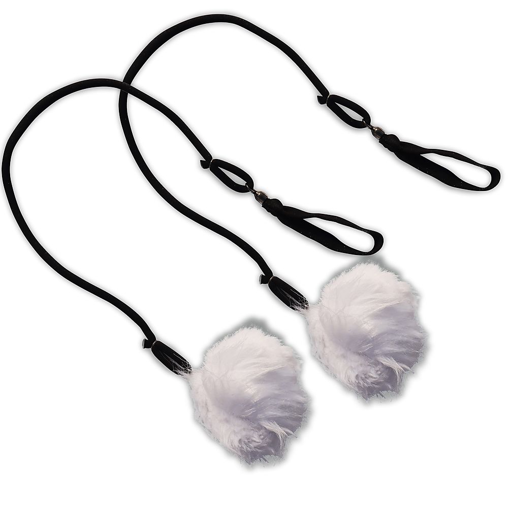 Pair of Fluffy Poi with Pro Strap Cole Cord