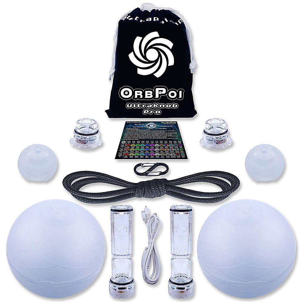 Orb Poi with UltraKnob Pro LED Contact Poi Set