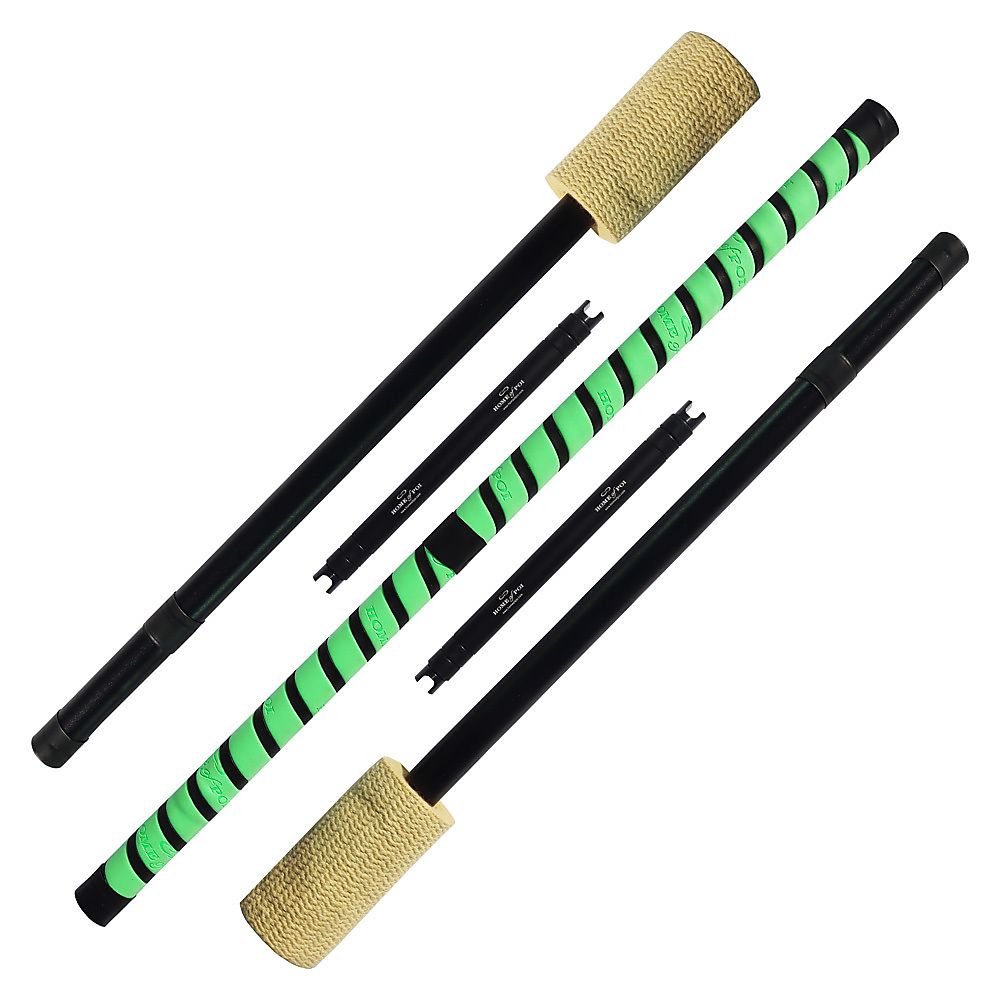 Flow Master - Fire Staff with 100mm wicks and leather binding