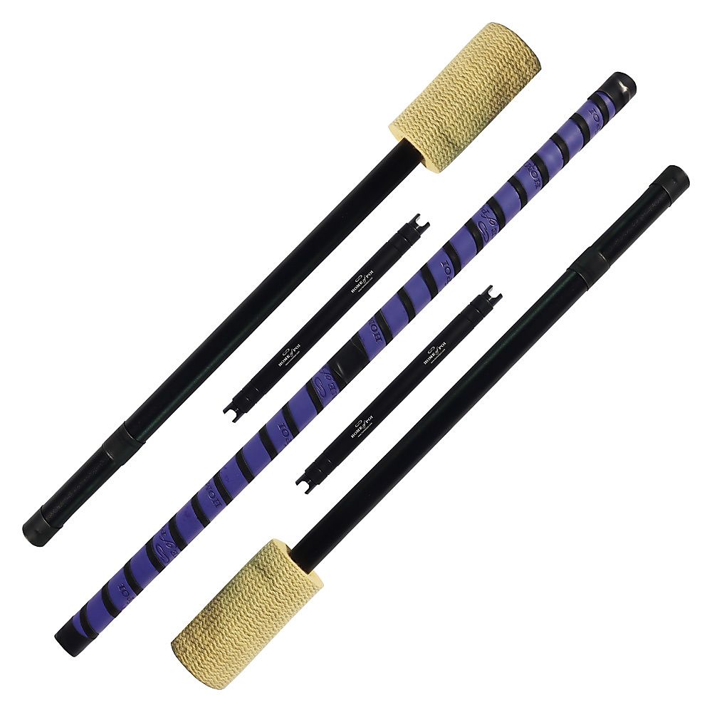 Flow Master - Fire Staff with 100mm wicks and leather binding