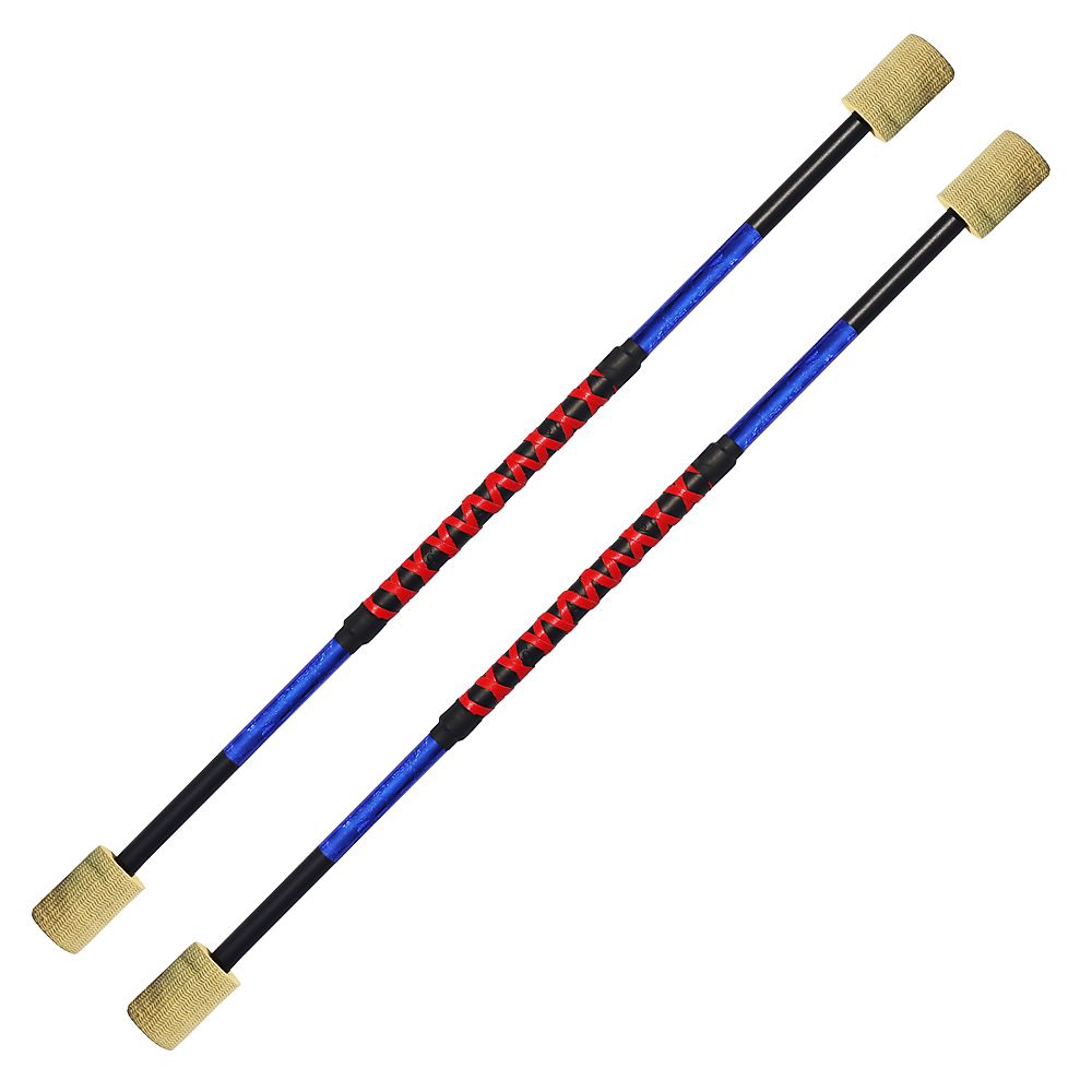 Pair of Short Twirling Fire Batons with Leather Binding