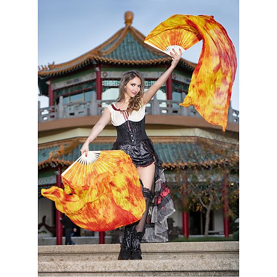 Pair of Silk Folding Fans