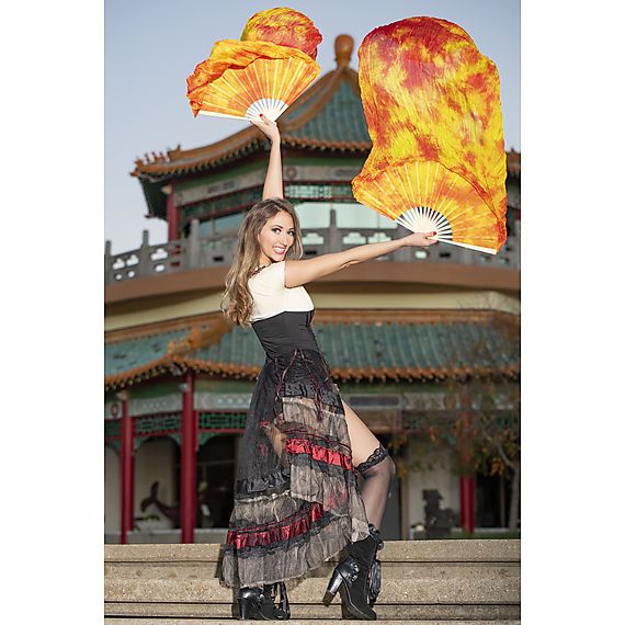 Pair of Silk Folding Fans