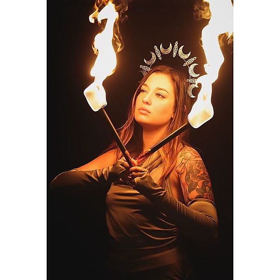 Single Spiral Fire Nunchaku with Rope wicks