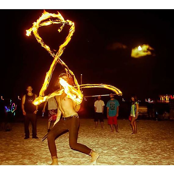 Set Standard Fire Devil Sticks with Handsticks