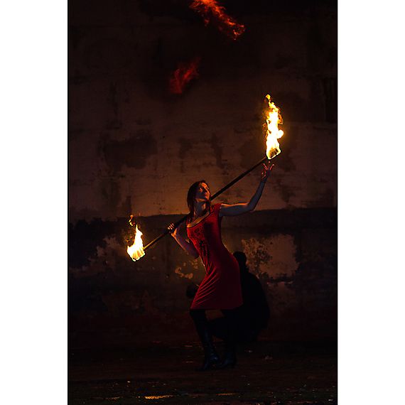 Flow Master - Fire Staff with 100mm wicks