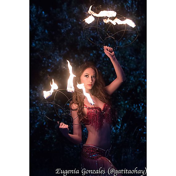 Pair of Lotus Petal Fire Fans