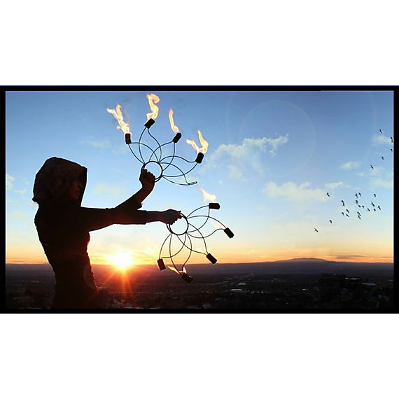 Pair of Medium Lotus Fire Fans with Carry Bag