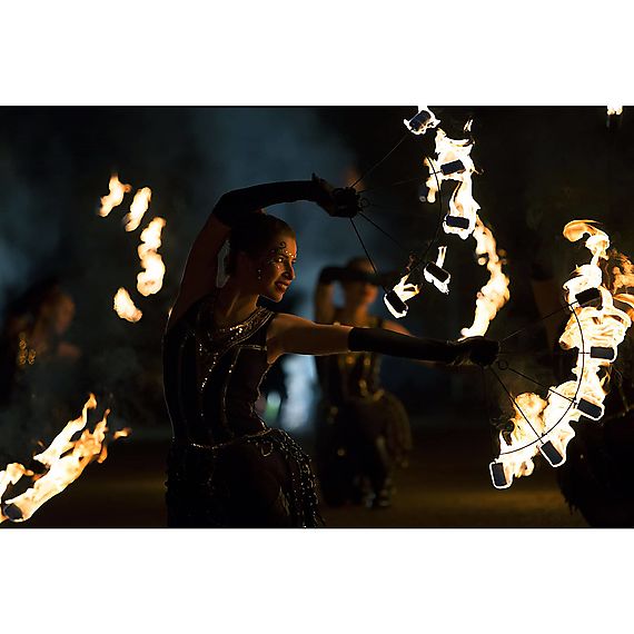 Pair of Large 5 Finger Fire Fans