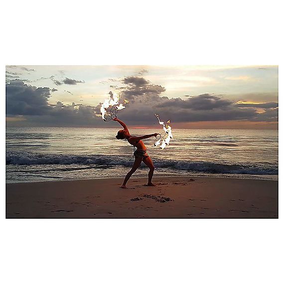 Pair of Medium Lotus Fire Fans with Carry Bag