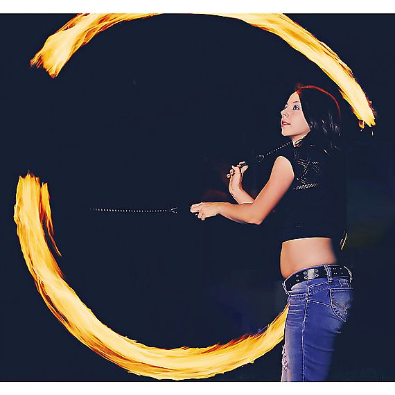 Pair of Pro Medium Cathedral Fire Poi